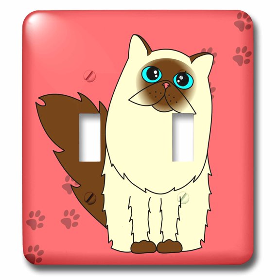 3dRose, Himalayan Long-haired / Persian Cat Paw-print, double toggle switch