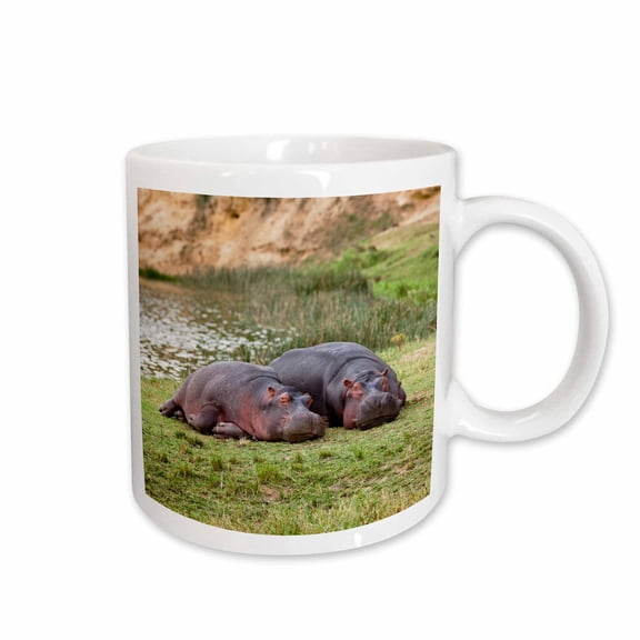 3drose, Hippopotamus, Queen Elizabeth National Park, Uganda - Af48 Mzw0211 - Martin Zwick, 11oz Mug