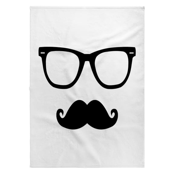 3dRose, Hipster Glasses and Mustache, 22x30 Bath Hand Pool Towel