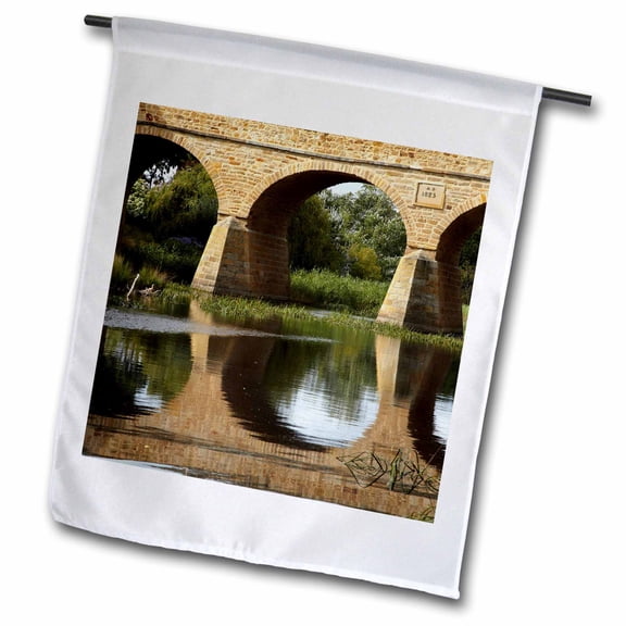 3dRose, Historic Richmond Bridge, Richmond, Tasmania, Australia-AU01 DWA3979 - David Wall, 12 x 18 inch Garden Flag