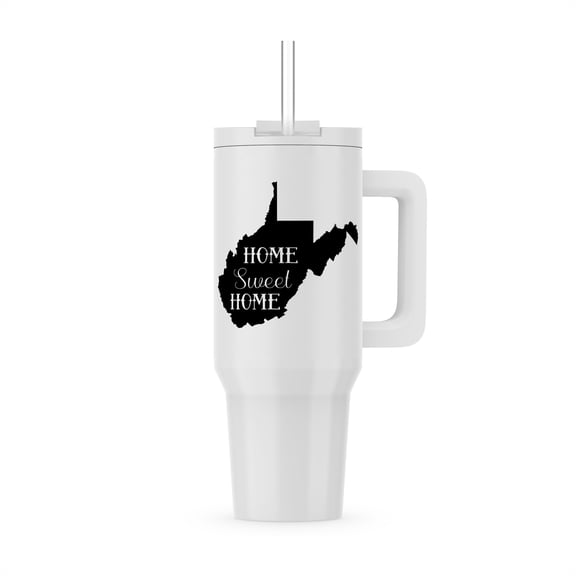 Home Sweet Home Inside The State Of West Virginia. White Background., 30oz Tumbler