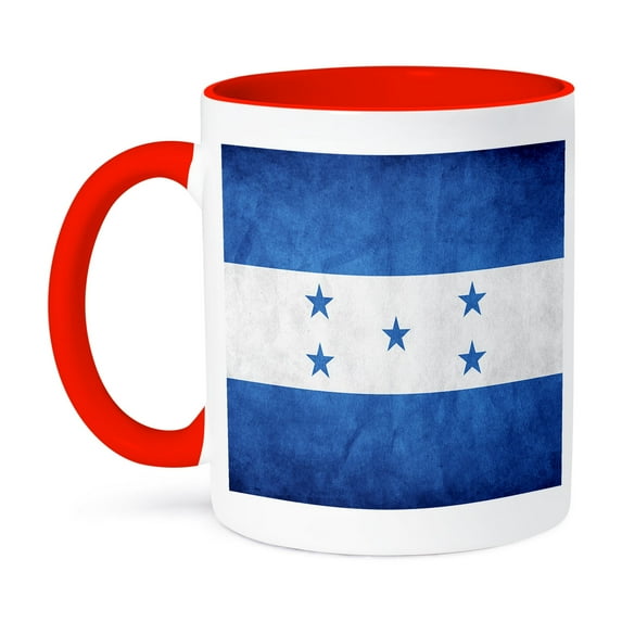 3dRose, Honduras Flag, 15oz Two-Tone Red Mug