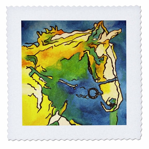 3dRose, Horse Contemporary Abstract, 10x10 inch quilt square