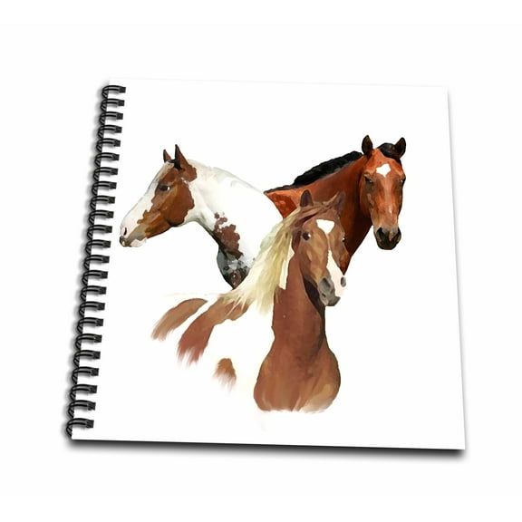 3dRose, Horses, Drawing Book 8 x 8 inch