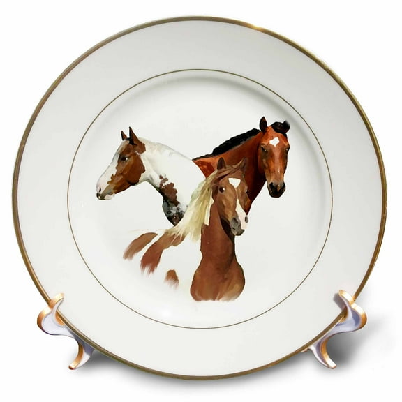 3dRose, Horses, 8 inch Porcelain Plate