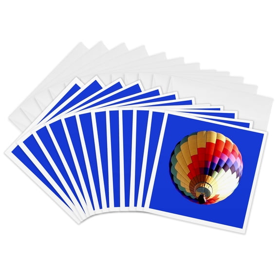 3drose, Hot Air Balloon, 12 Greeting Cards with Envelopes