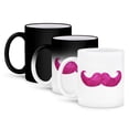 thumbnail image 1 of 3dRose, Hot Pink Bling mustache - faux glitter - fun girly moustache photo graphic - not actual glitter, 11oz Magic Transforming Mug, 1 of 8