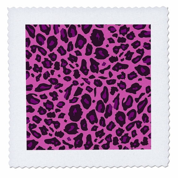 3dRose, Hot Pink Leopard Print - bold girly cheetah spots - stylish animal skin pattern glamorous diva glam, 8x8 inch quilt square