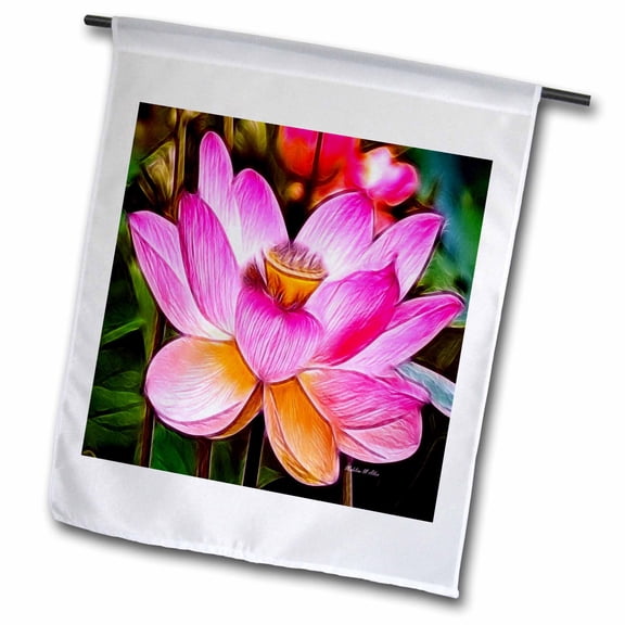3dRose, Hot Pink Lotus , 12 x 18 inch Garden Flag