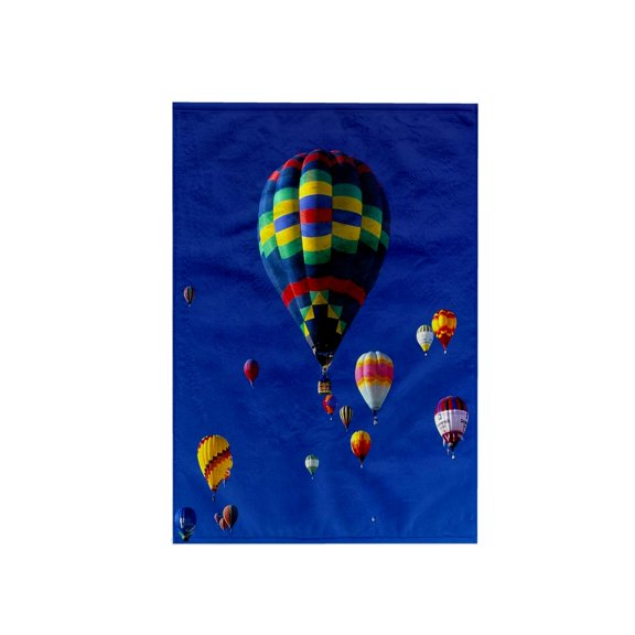 3dRose, Hot air baloon scene, blue sky, 15x22 Hand Towel