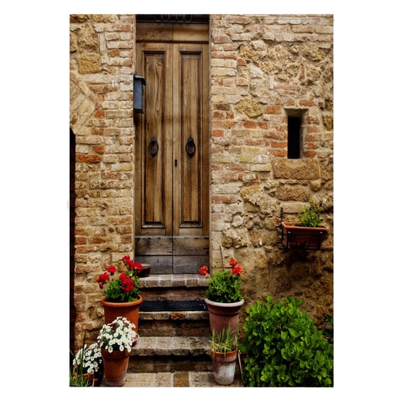 3dRose, House doorway and Flowers, Pienza, Tuscany, Italy - EU16 TEG0360 - Terry Eggers, 22x30 Bath Hand Pool Towel