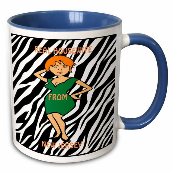 3drose, Housewife from New Jersey, 11oz Two-tone Blue Mug