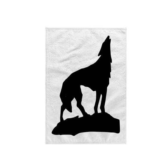 3dRose, Howling Wolf In Black Silhouette, 15x22 Hand Towel
