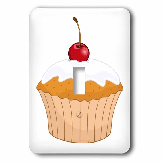 3dRose, Huge Vanilla Cupcake With Cherry On Top, single toggle switch
