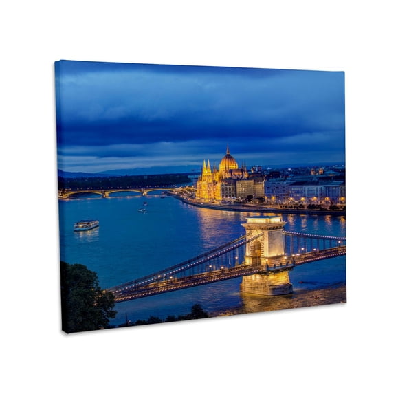 3dRose, Hungary, Budapest, Twilight Danube., Museum Grade Canvas Wrap 14x11