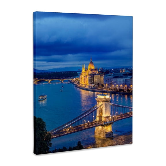 3dRose, Hungary, Budapest, Twilight Danube., Museum Grade Canvas Wrap 8x10