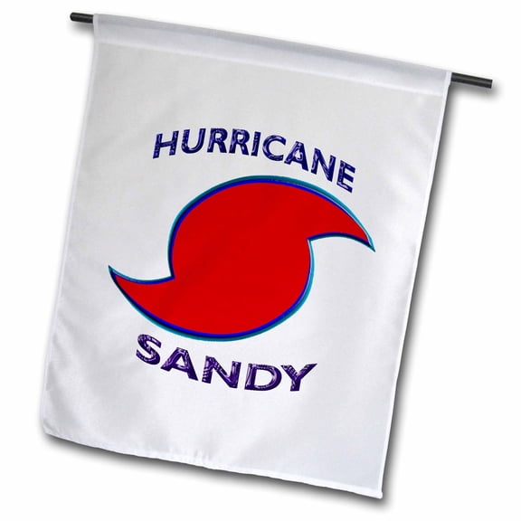 3dRose, Hurricane Sandy with Storm Symbol, 18 x 27 inch Garden Flag