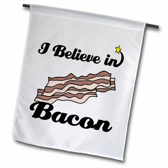 3dRose, I Believe In Bacon, 18 x 27 inch Garden Flag