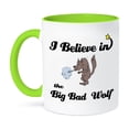 thumbnail image 1 of 3dRose, I Believe In Big Bad Wolf, 11oz Two-Tone Green Mug, 1 of 3
