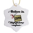 thumbnail image 1 of 3drose, I Believe in Clipping Coupons, 3 inch Snowflake Porcelain Ornament, 1 of 7