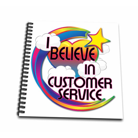 3dRose, I Believe In Customer Service Cute Believer Design, Drawing Book 8 x 8 inch