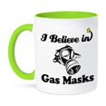 thumbnail image 1 of 3dRose, I Believe In Gas Masks, 11oz Two-Tone Green Mug, 1 of 7
