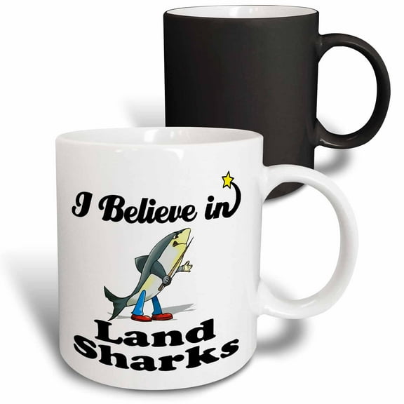 3drose, I Believe in Land Sharks, 11oz Magic Transforming Mug