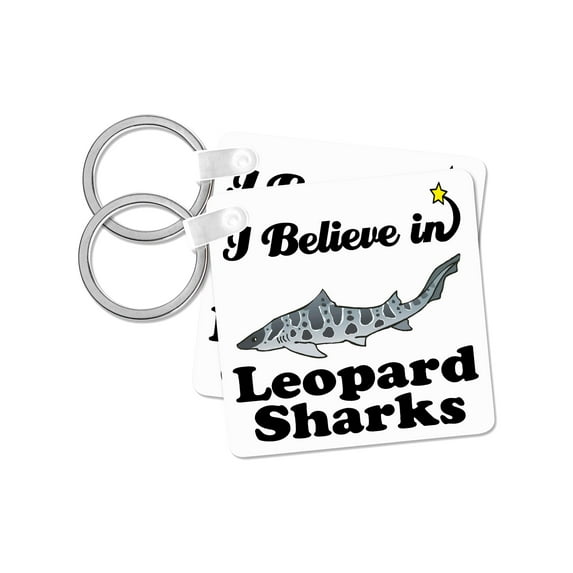 3dRose, I Believe In Leopard Sharks, set of 2 Key Chains