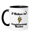 thumbnail image 1 of 3dRose, I Believe In Lightning Bolts, 15oz Two-Tone Black Mug, 1 of 3