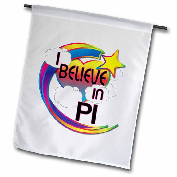 3dRose, I Believe In Pi Cute Believer Design, 12 x 18 inch Garden Flag