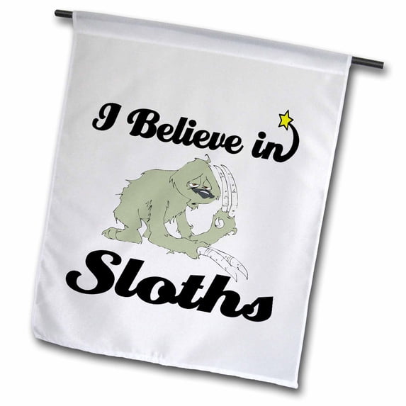3dRose, I Believe In Sloths, 12 x 18 inch Garden Flag