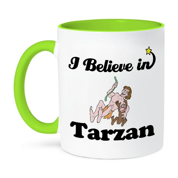 3dRose, I Believe In Tarzan, 11oz Two-Tone Green Mug