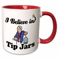 thumbnail image 1 of 3drose, I Believe in Tip Jars, 15oz Two-tone Red Mug, 1 of 6