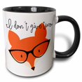 thumbnail image 1 of 3drose, I Dont Give Two Fox, 11oz Two-tone Black Mug, 1 of 6