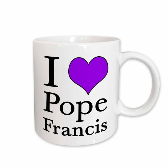 3drose, I Heart Pope Francis Purple, 11oz Mug