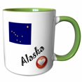 thumbnail image 1 of 3drose, I Love Alaska, 11oz Two-tone Green Mug, 1 of 6