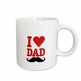 thumbnail image 1 of 3drose, I Love Dad Mustache - Fun Lovable Art, 11oz Mug, 1 of 6