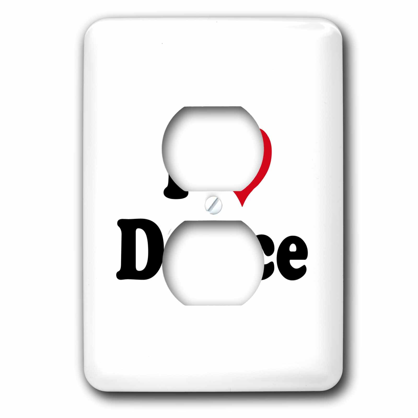 3dRose, I Love Dance, 2 plug outlet cover