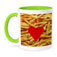 thumbnail image 1 of 3dRose, I Love French Fries, 15oz Two-Tone Green Mug, 1 of 7