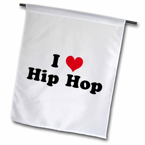 3dRose, I Love Hip Hop, 12 x 18 inch Garden Flag