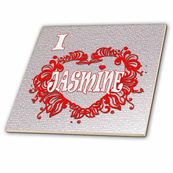 3dRose, I Love Jasmine. Love is forever., 12 Inch Ceramic Tile