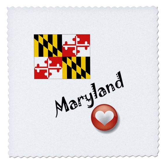 3dRose, I Love Maryland, 10x10 inch quilt square