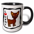 thumbnail image 1 of 3drose, I Love My Chihuahua Chocolate Tan, 15oz Two-tone Black Mug, 1 of 6