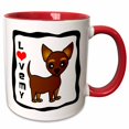 thumbnail image 1 of 3drose, I Love My Chihuahua Chocolate Tan, 15oz Two-tone Red Mug, 1 of 6