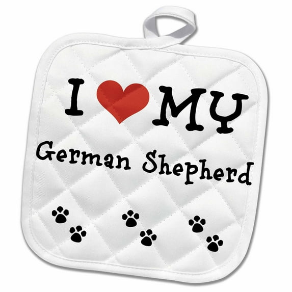 3dRose, I Love My - German Shepherd, 8x8 Potholder