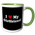 thumbnail image 1 of 3drose, I Love My Girlfriend, 11oz Two-tone Green Mug, 1 of 6