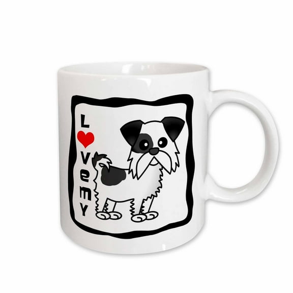 3drose, I Love My Shih Tzu Black and White, 11oz Mug