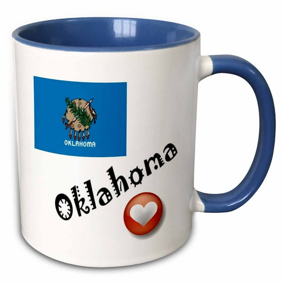 3drose, I Love Oklahoma, 11oz Two-tone Blue Mug