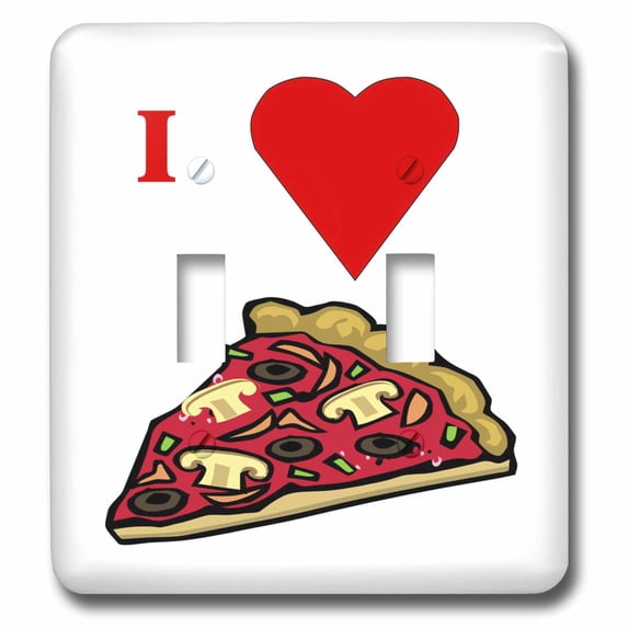 3dRose, I Love Pizza, double toggle switch