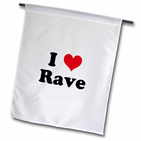 3dRose, I Love Rave, 12 x 18 inch Garden Flag
